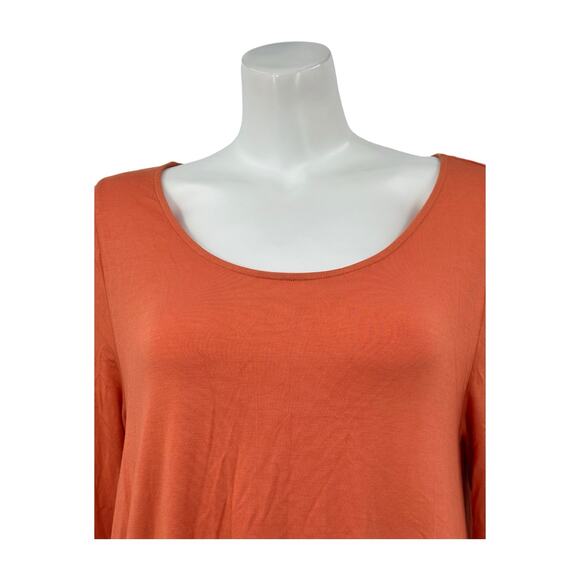 Soft Surroundings Top Womens XL Orange Peach Long Sleeve Tunic Fall Minimalist - Picture 2 of 7